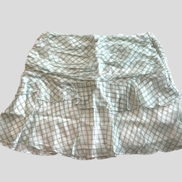 NWT MINKPINK Oxley Pleated Ruffled Mini Skirt in Jade/XL - Picture 8 of 16